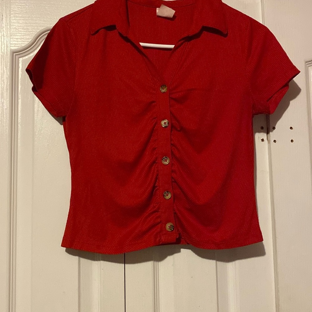 No Boundaries | Button Down - Top | Red